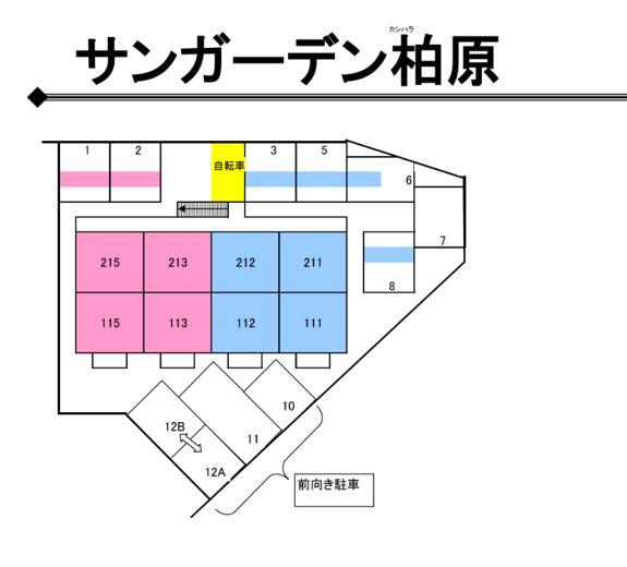 サンガーデン柏原の駐車配置図