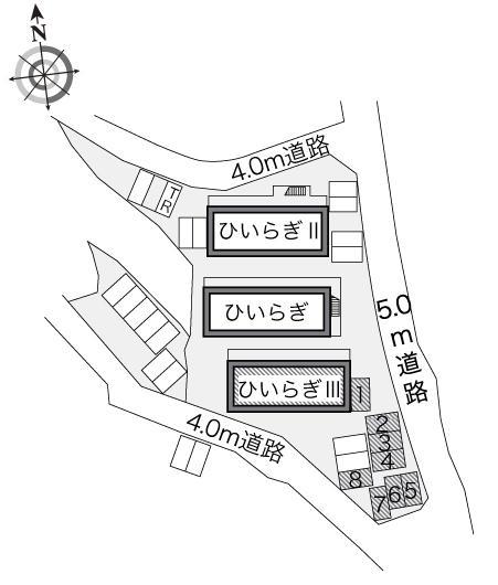 ひいらぎⅢ(24938)　敷地外駐車場の駐車配置図