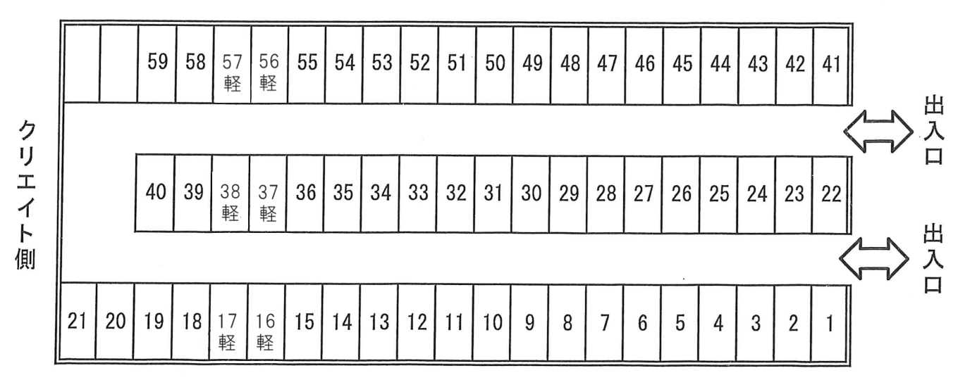 鈴木木曽西パーキングの駐車配置図