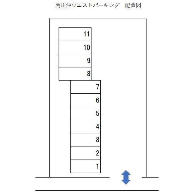 荒川沖ウエストパーキングの駐車配置図