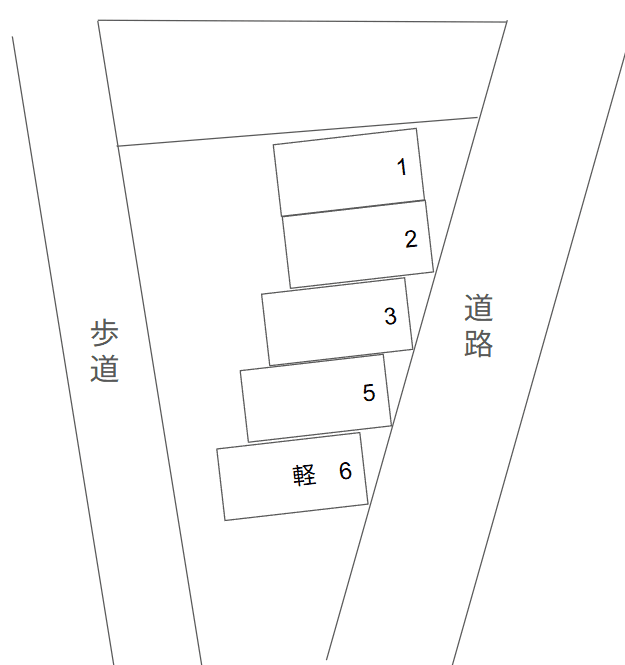小島岡廻間駐車場の駐車配置図