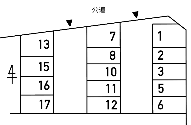 215長須賀２丁目東の駐車配置図