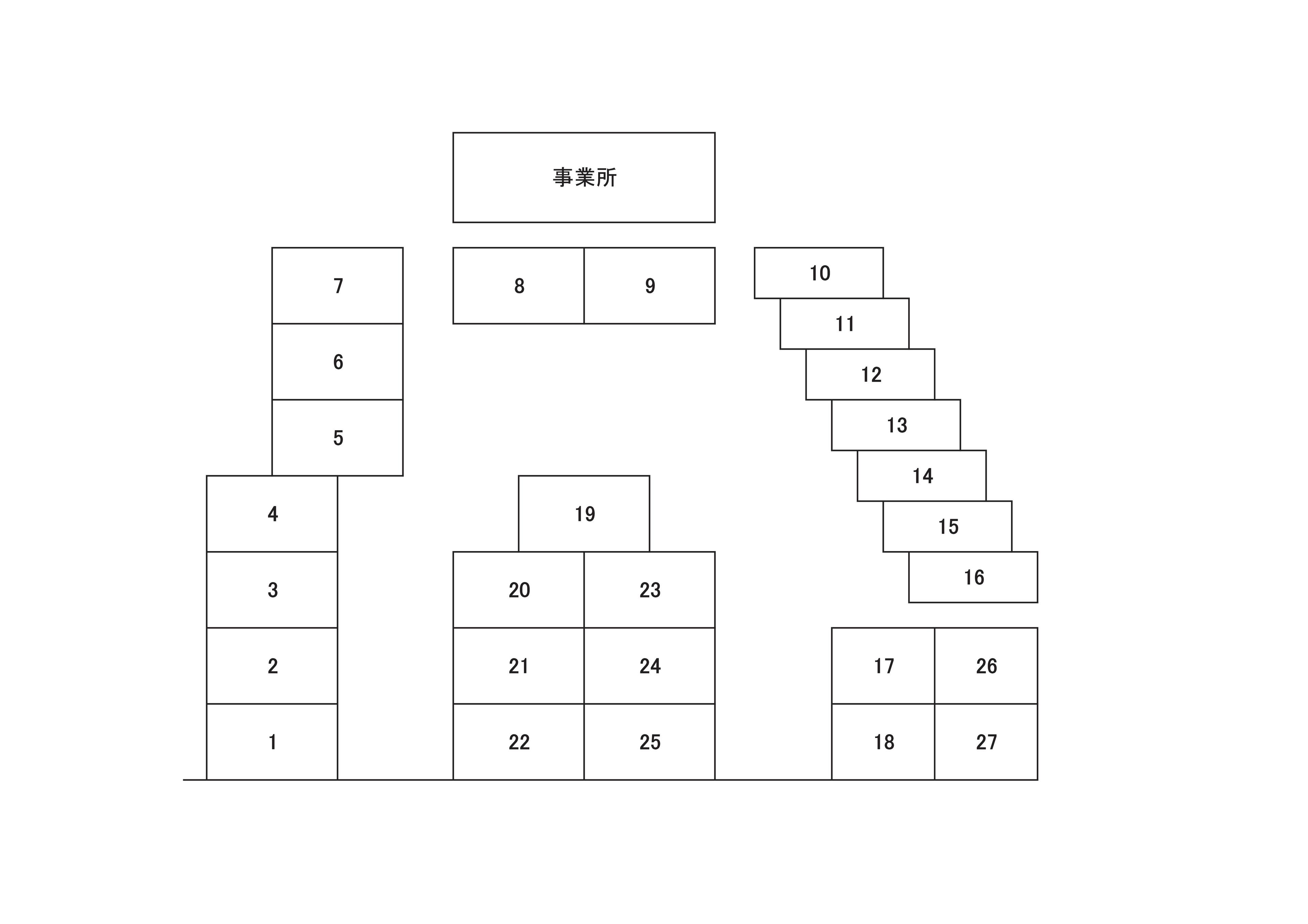 遠藤第1駐車場の駐車配置図