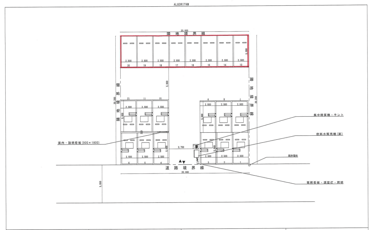 アルゴパーク姪浜駅南3丁目の駐車配置図