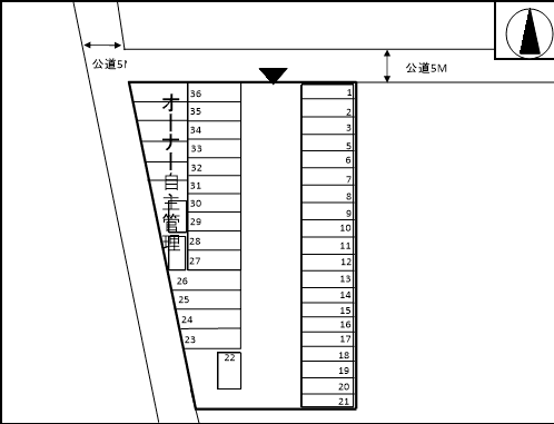 髙橋園駐車場の駐車配置図