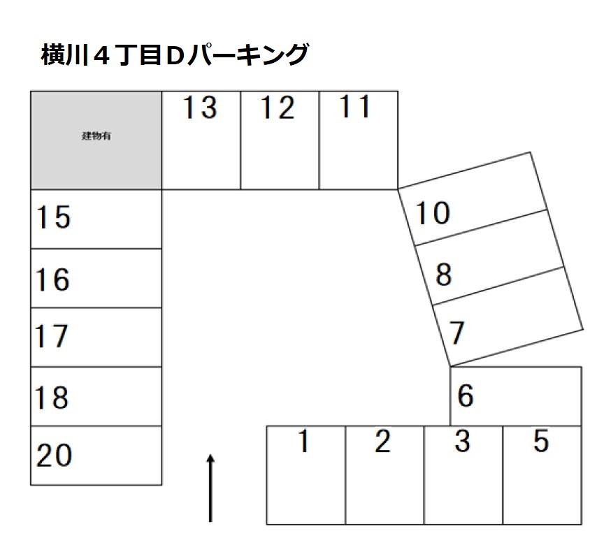 横川４丁目Ｄパーキングの駐車配置図