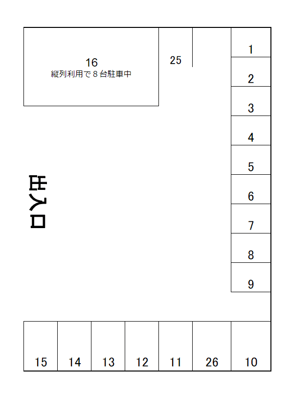 南風原　与那覇パーキングの駐車配置図
