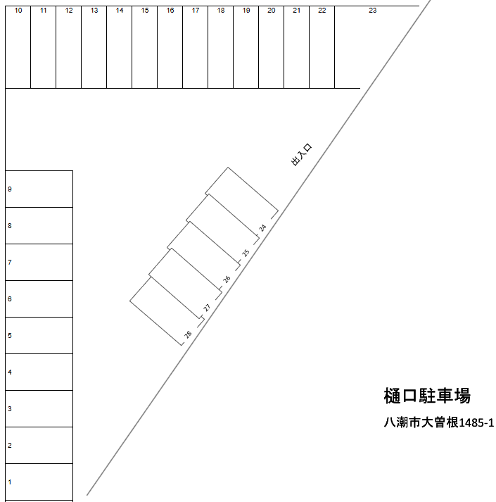 樋口駐車場の駐車配置図