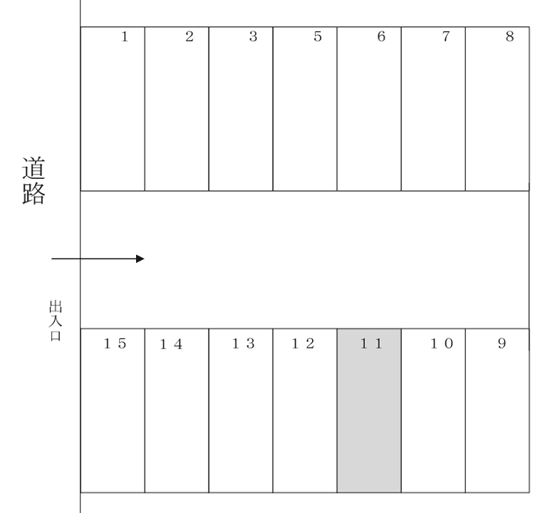 303駐車場の駐車配置図
