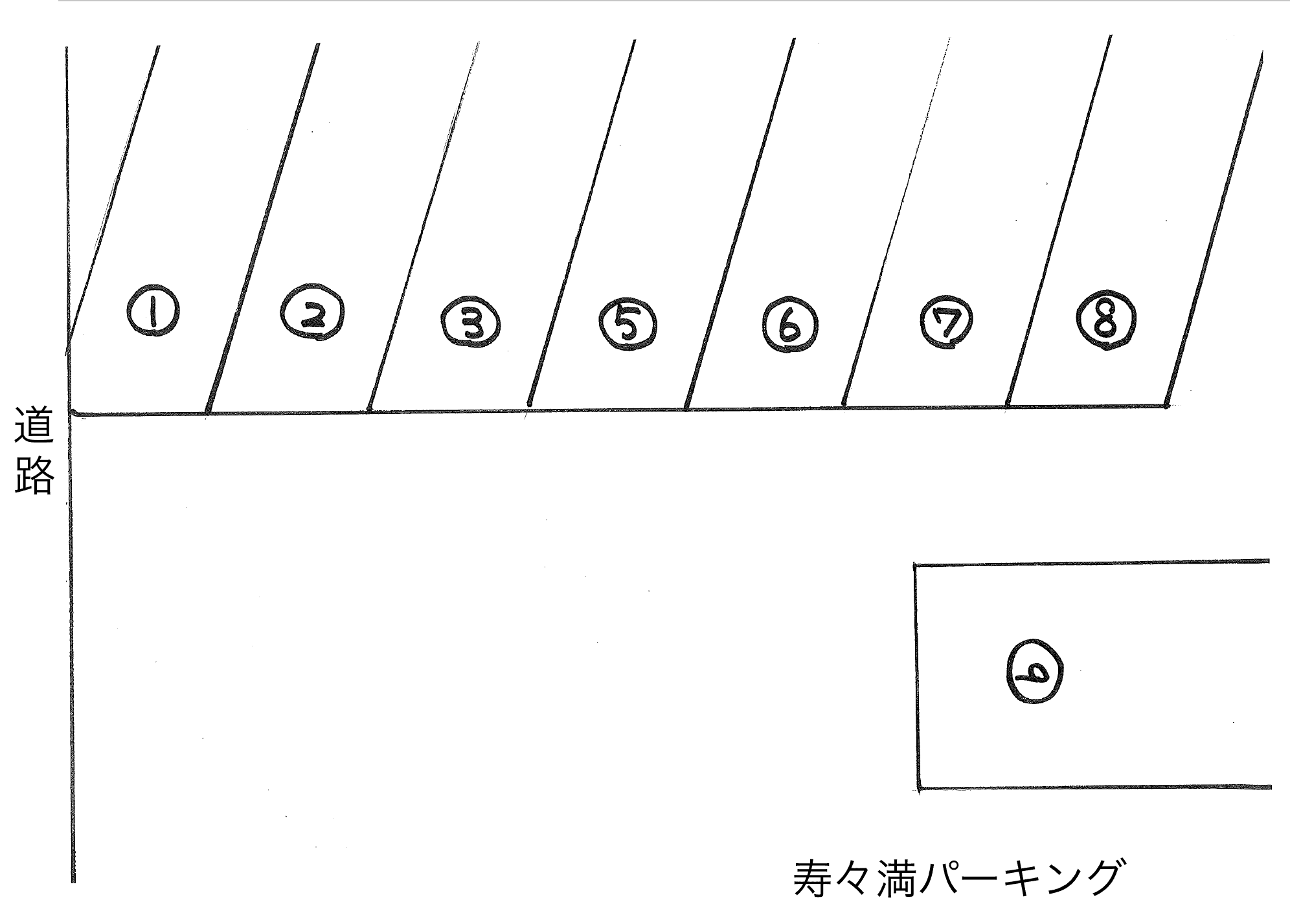 寿々満パーキングの駐車配置図