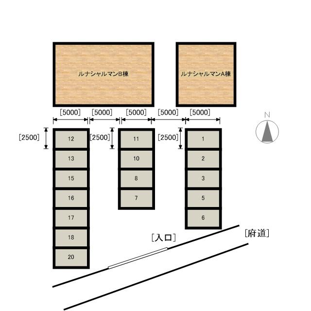 ルナ・シャルマン駐車場の駐車配置図