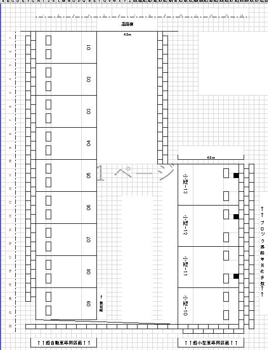 Mパーク鴨池１の駐車配置図