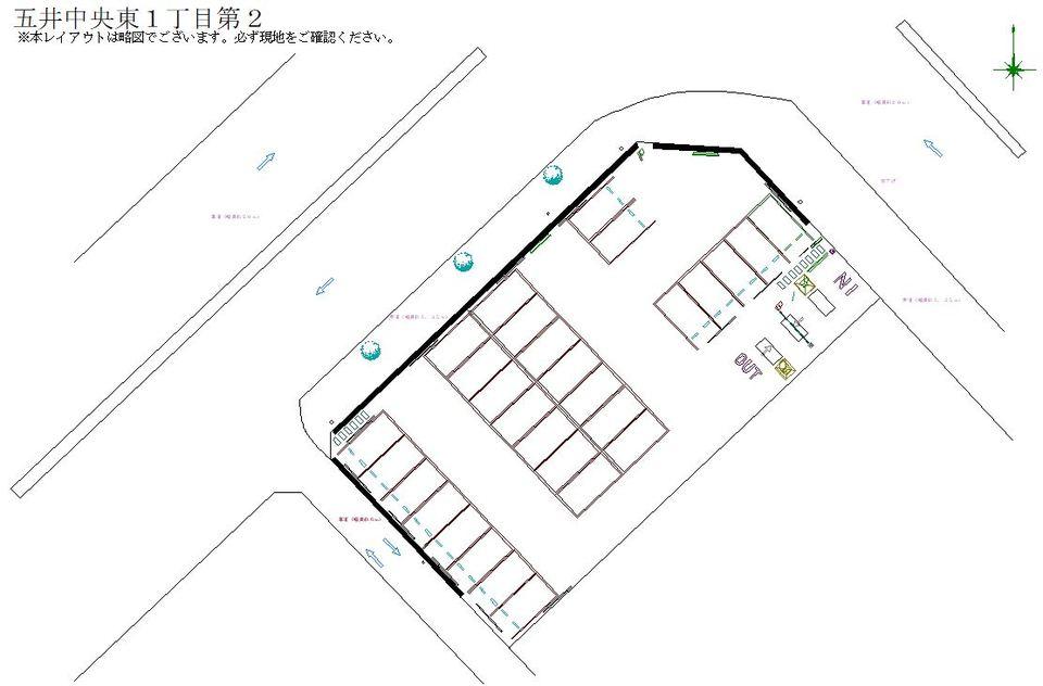 五井中央東１丁目第２の駐車配置図