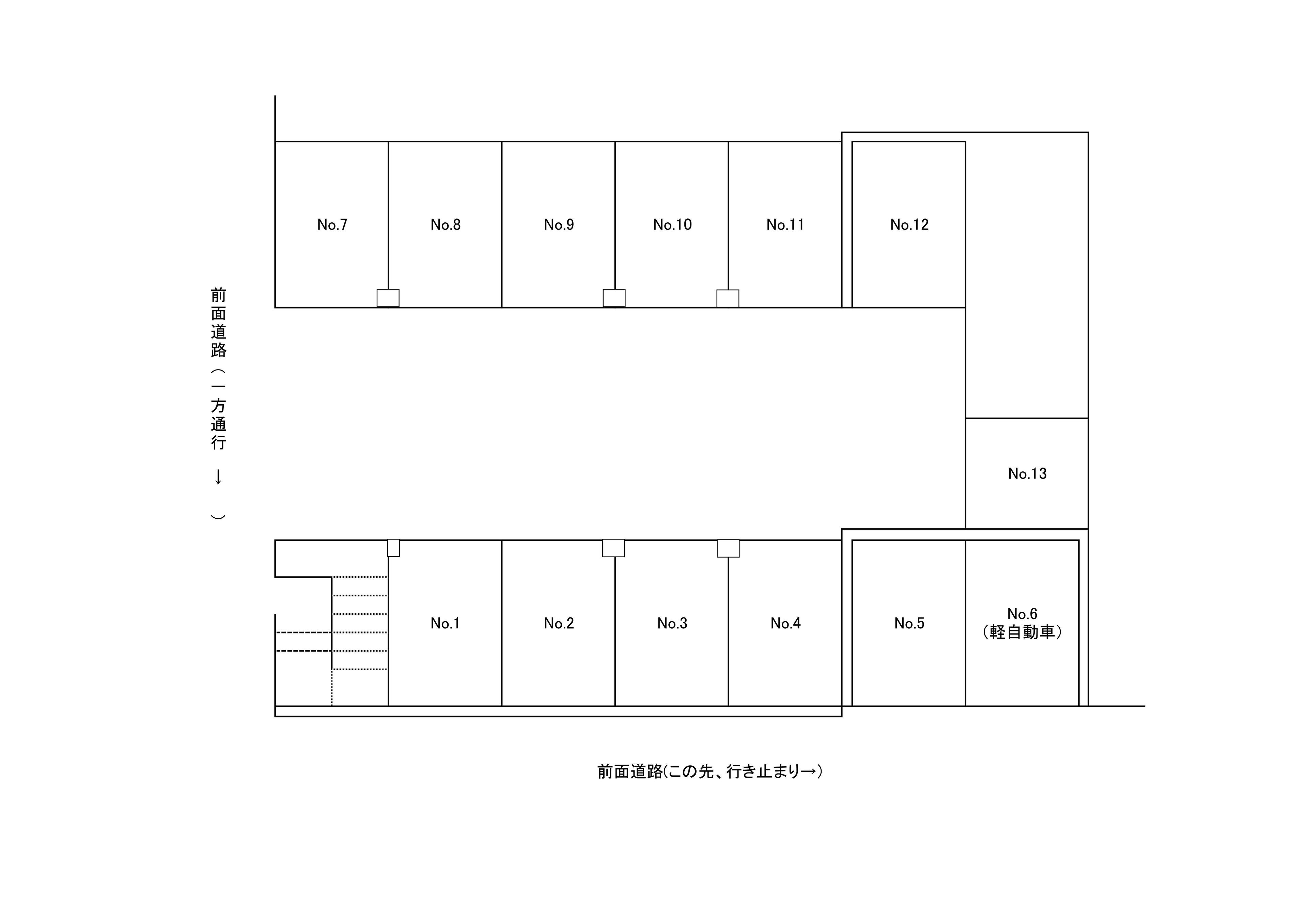 PD八幡山下駐車場の駐車配置図