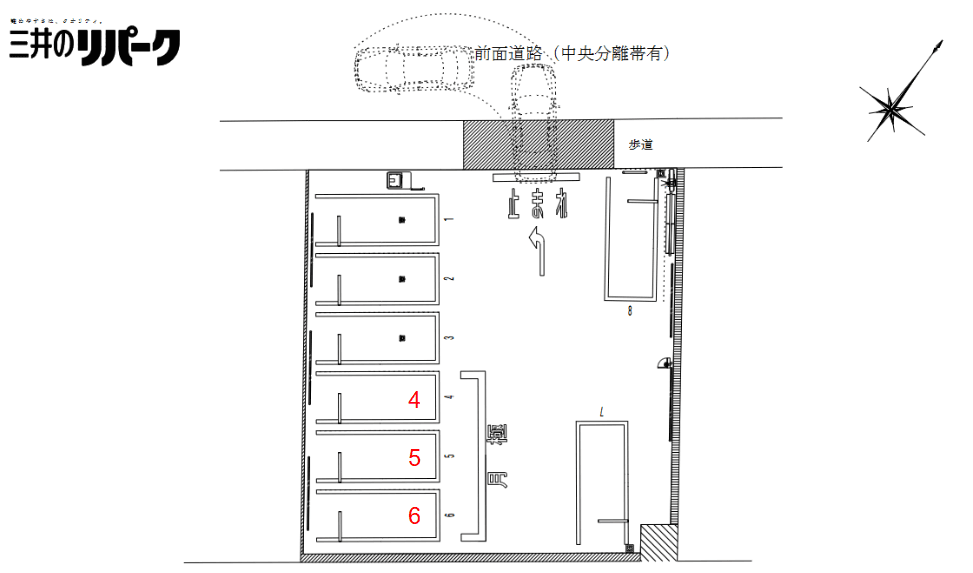 河内長野市南花台１丁目の駐車配置図