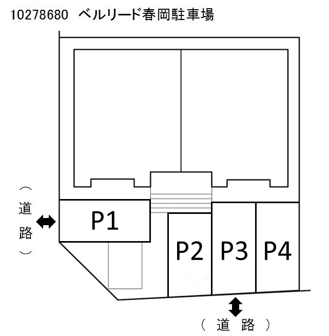 ベルリード春岡駐車場の駐車配置図