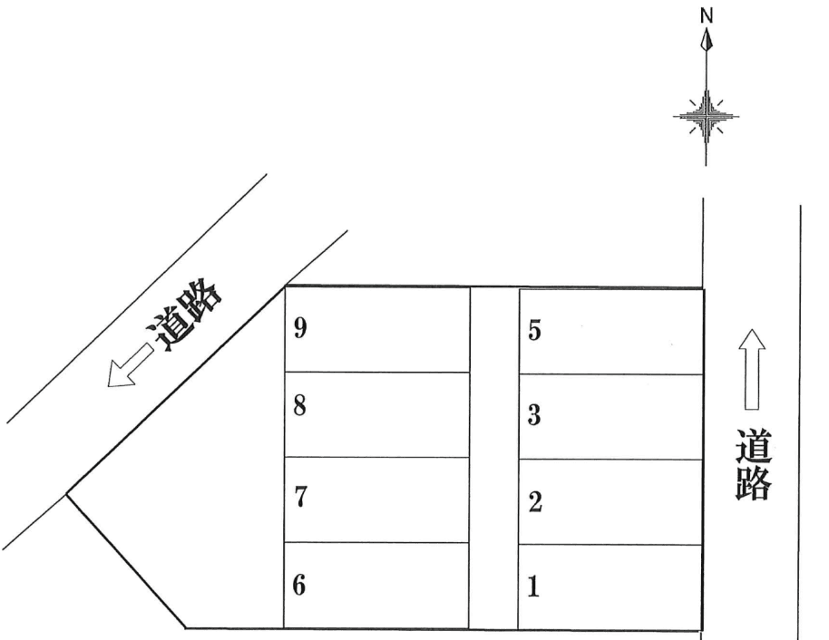 中町　藤堂駐車場の駐車配置図