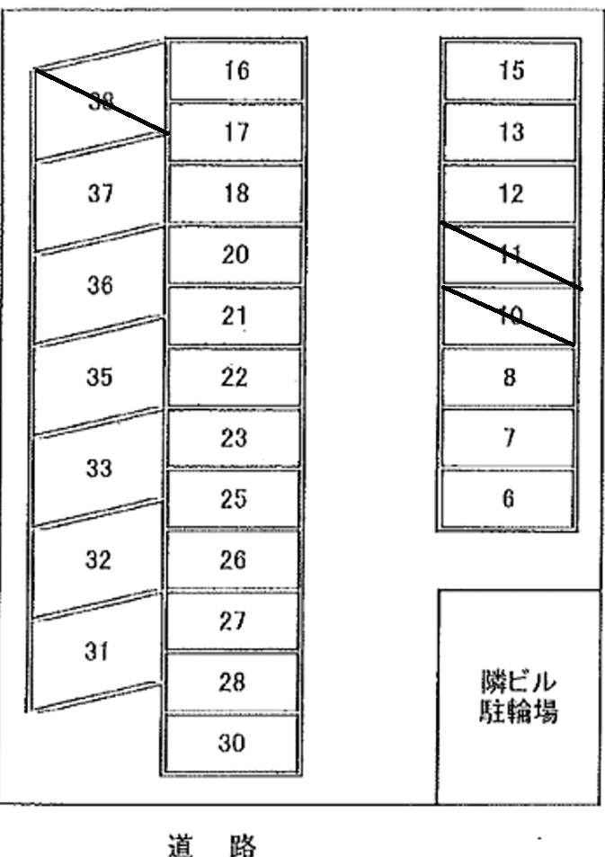第二蓮見西原駐車場の駐車配置図