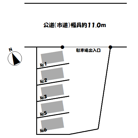 ワイズ・桜 第2駐車場の駐車配置図