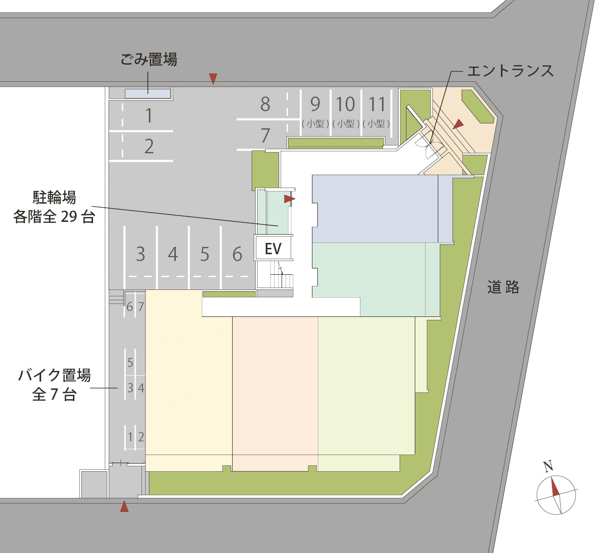 クレア仲町台の駐車配置図