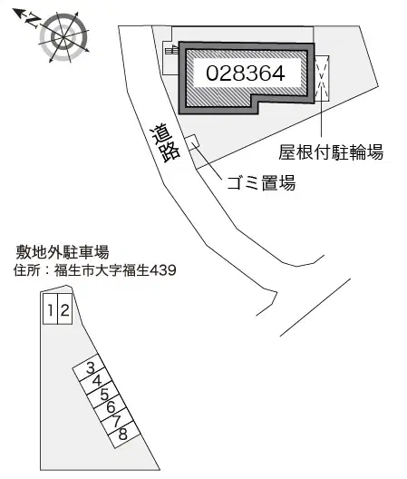 中福生公園(28364)　敷地外駐車場の駐車配置図