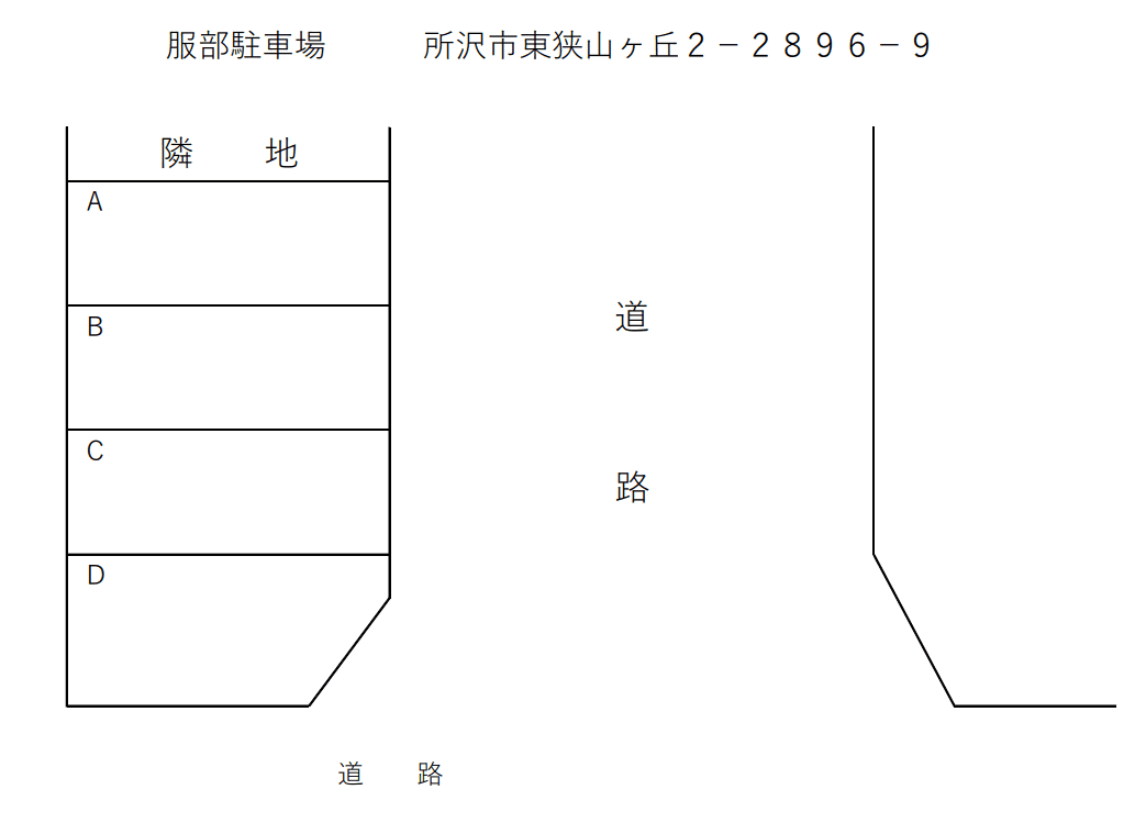 服部駐車場の駐車配置図