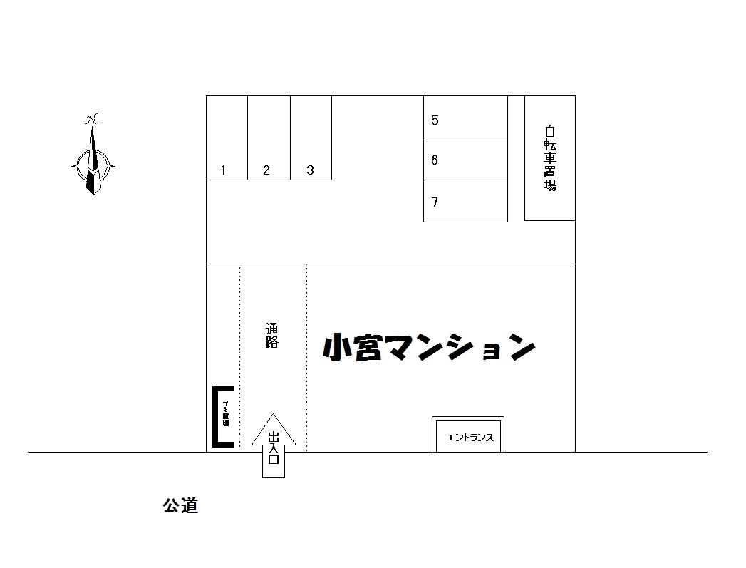 小宮マンション駐車場の駐車配置図