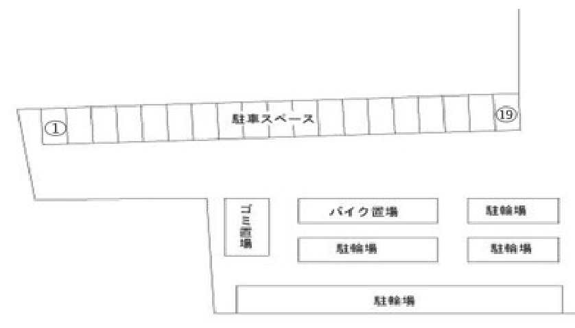 学生会館 Uni E’meal 新潟大学前（駐車場）の駐車配置図
