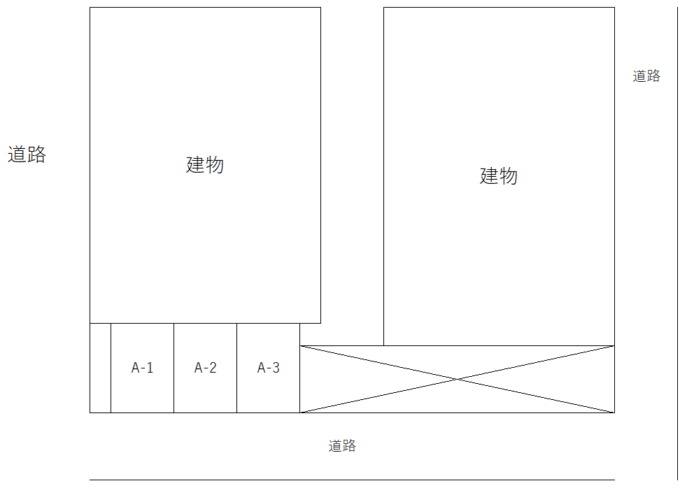 アスコット荒井東Ａ棟の駐車配置図