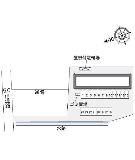 Ｗｅｓｔ　Ⅰ(25223)の駐車配置図