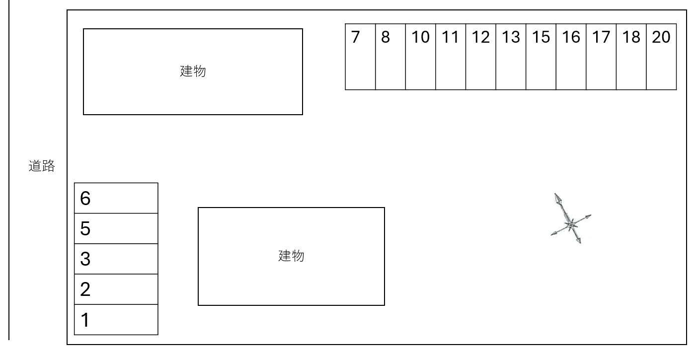 プランドール　Ａ・Ｂ別駐車場の駐車配置図