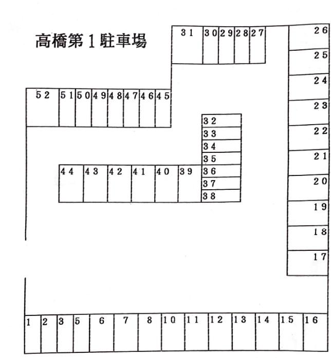 高橋第一駐車場の駐車配置図