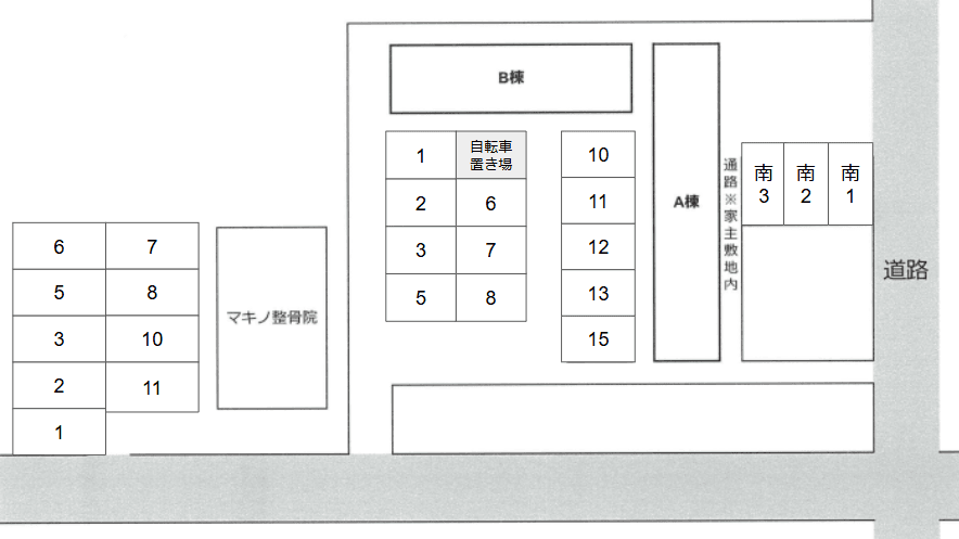 アイアムールABの駐車配置図