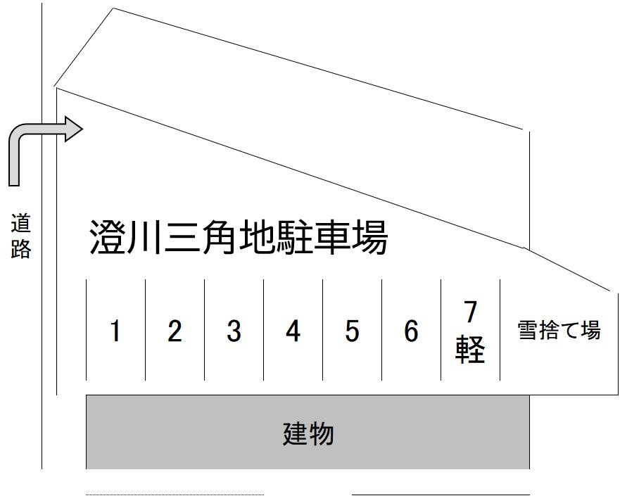 澄川三角地駐車場の駐車配置図