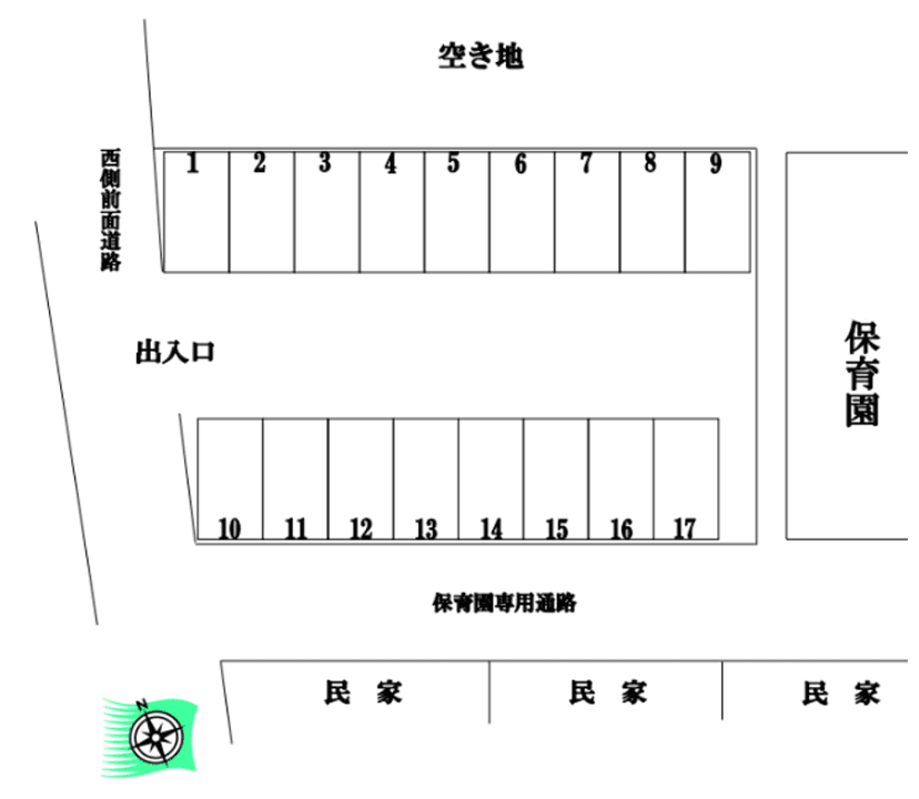 さくらパーキングの駐車配置図