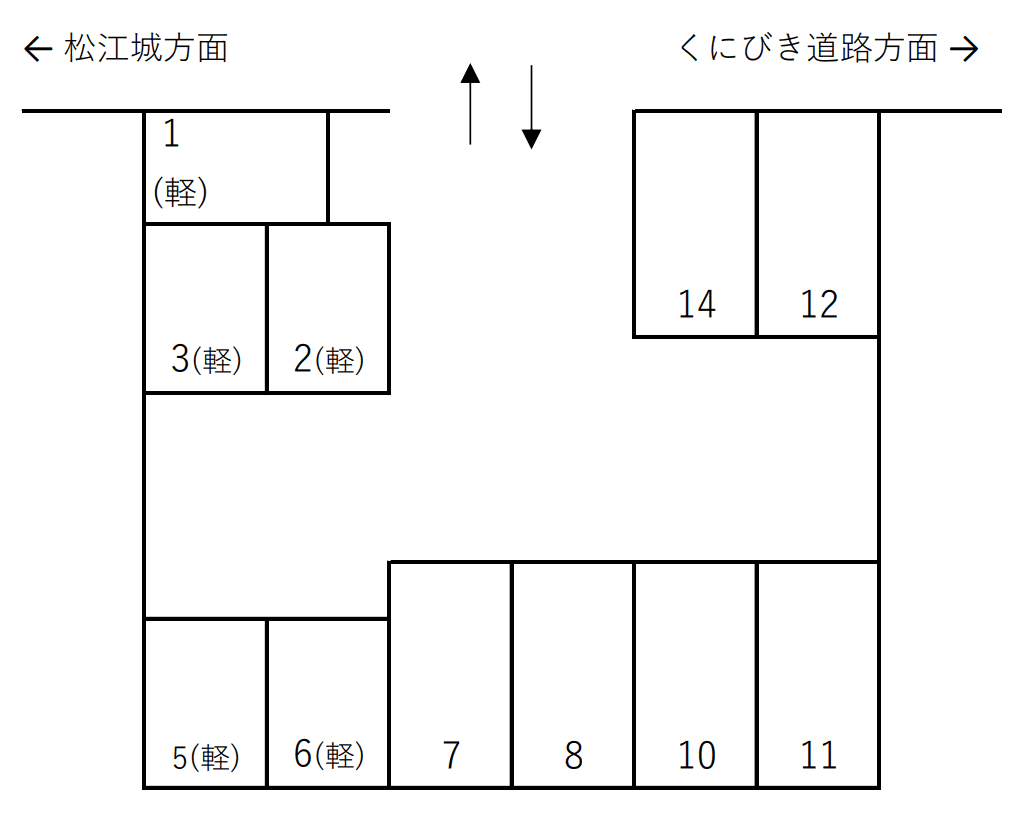 ヒロ南田町駐車場の駐車配置図