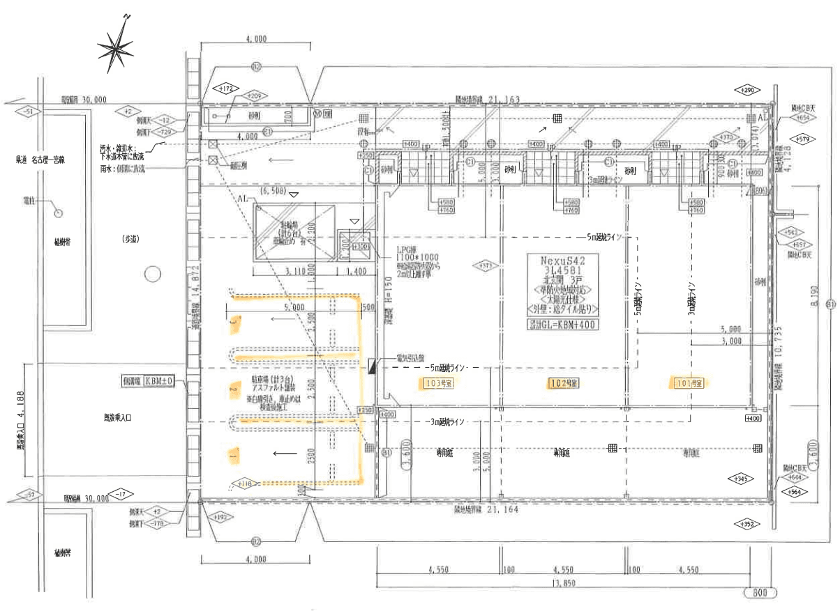 ＱＵＡＬＬ柴田の駐車配置図