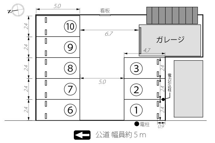 小田原１６７駐車場の駐車配置図