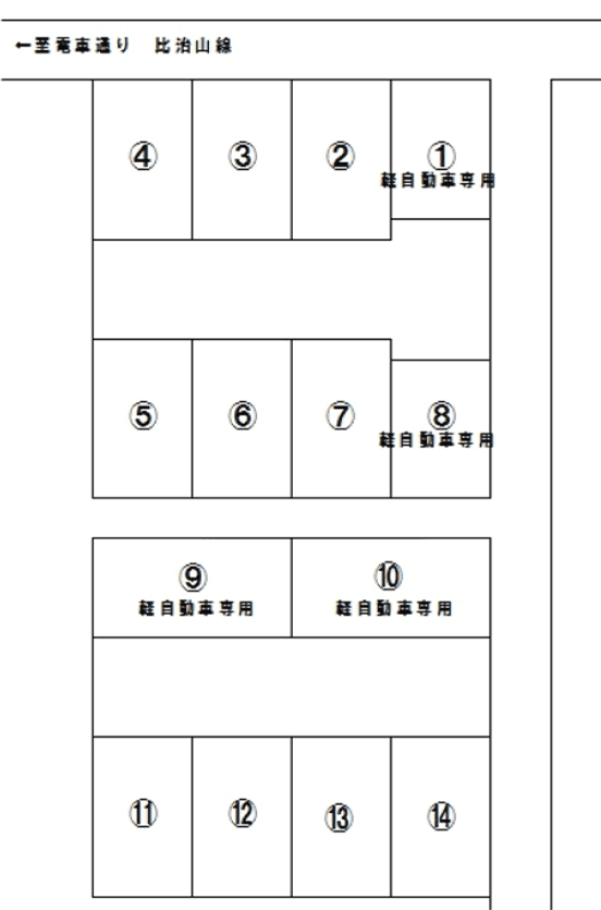 満居シャーメゾン南（新）の駐車配置図