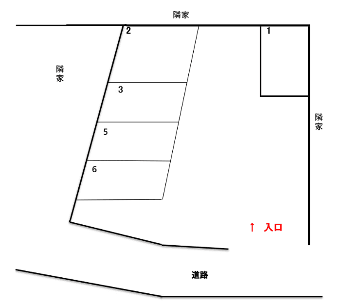 月極都築第２駐車場の駐車配置図