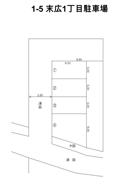 1-5末広1丁目駐車場の駐車配置図