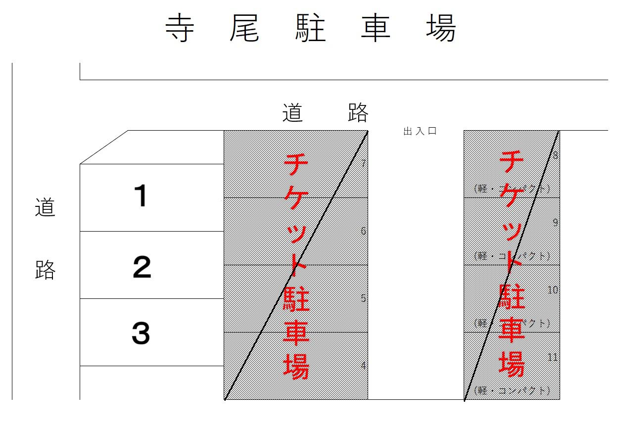 寺尾駐車場の駐車配置図