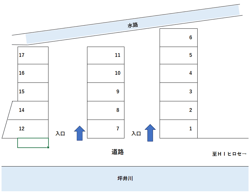 三原Ｓ２駐車場の駐車配置図