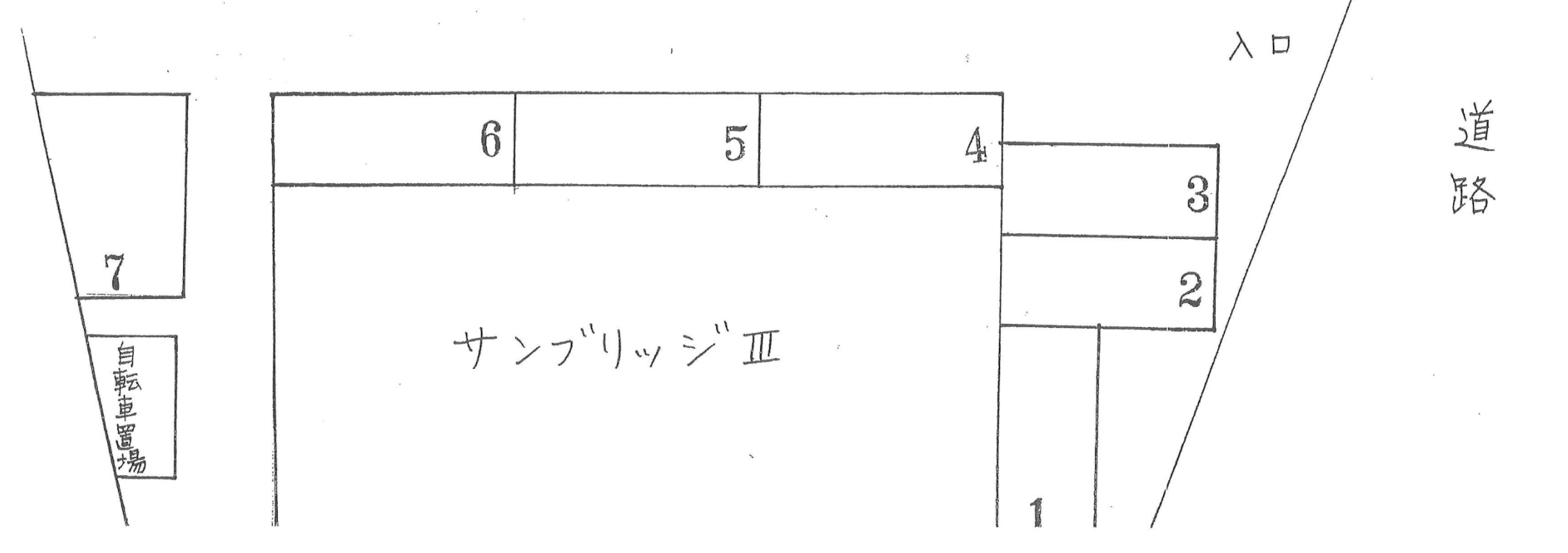 サンブリッジⅢの駐車配置図