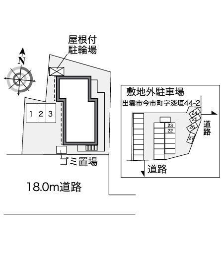 ボヌール(30056)　敷地外駐車場の駐車配置図