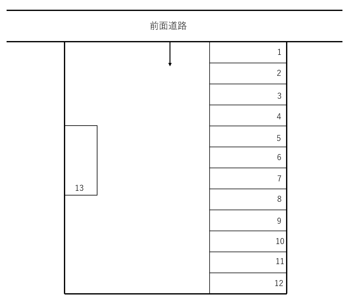 TS2丁目駐車場の駐車配置図