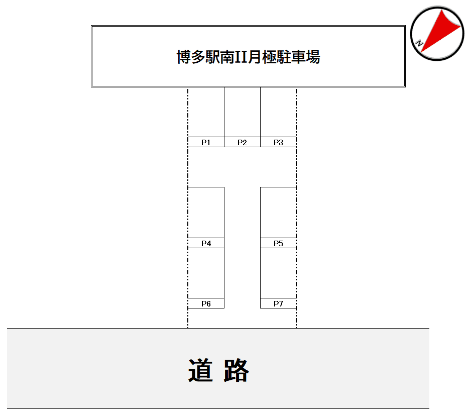 博多駅南II月極駐車場の駐車配置図