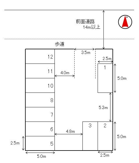 楠葉須藤モータープールの駐車配置図