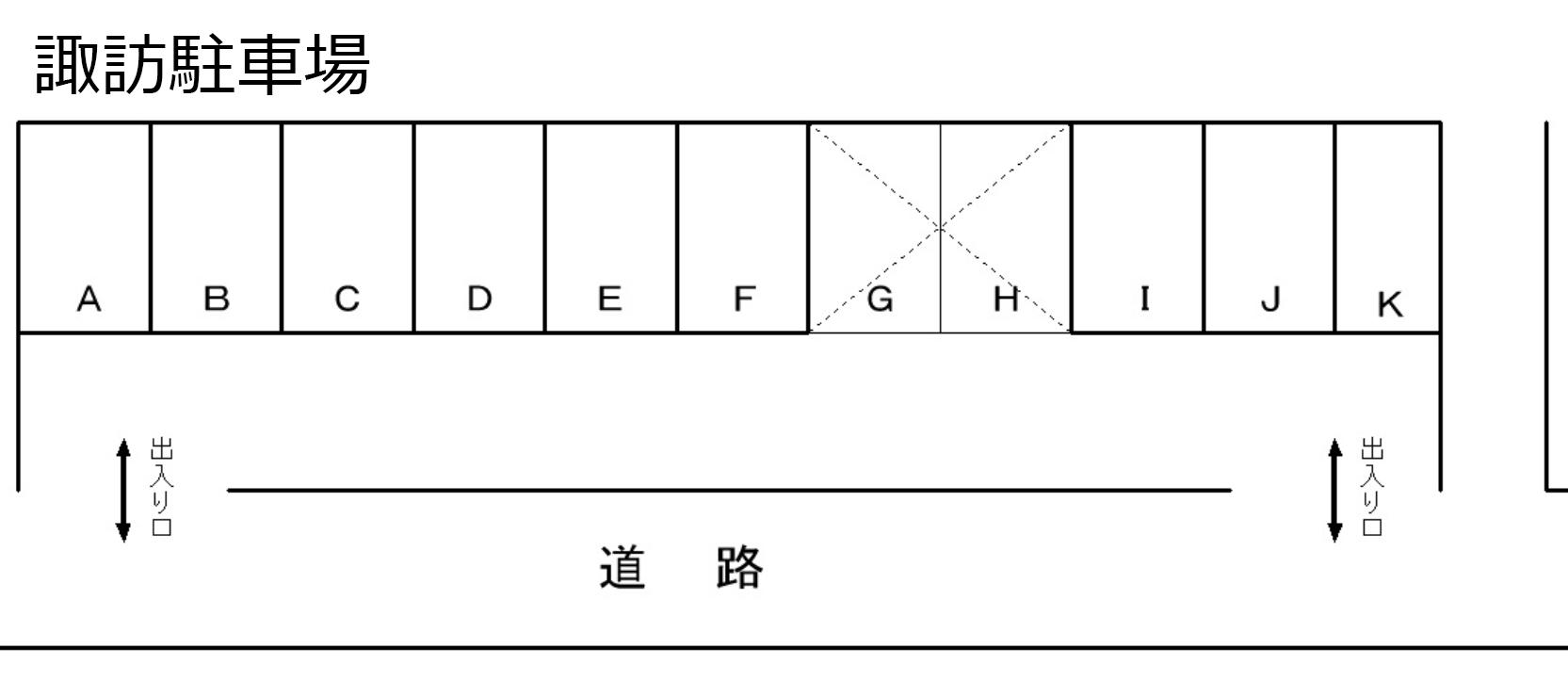 諏訪駐車場の駐車配置図