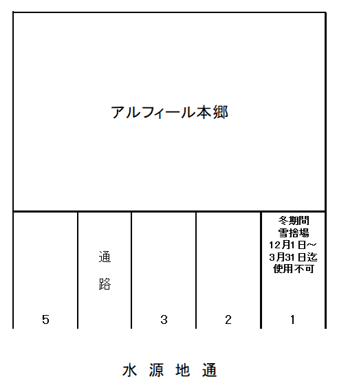 アルフィール本郷駐車場の駐車配置図